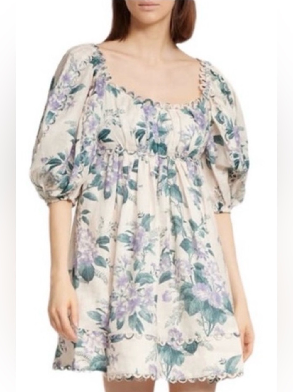 Zimmerman Floral Hydrangea Linen Mini Dress